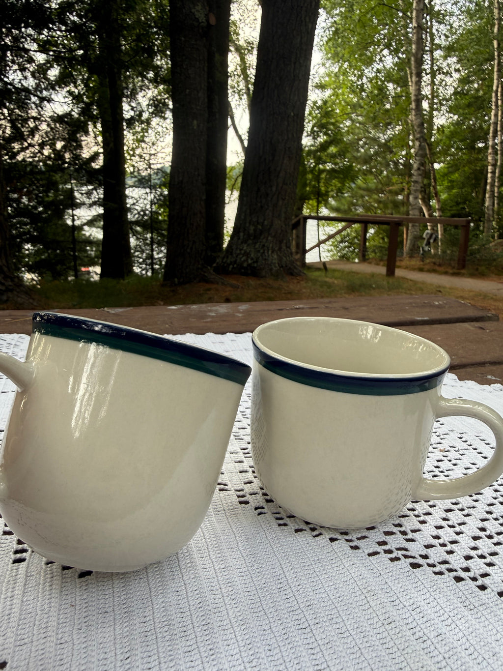 Blue/Green Rimmed Mugs