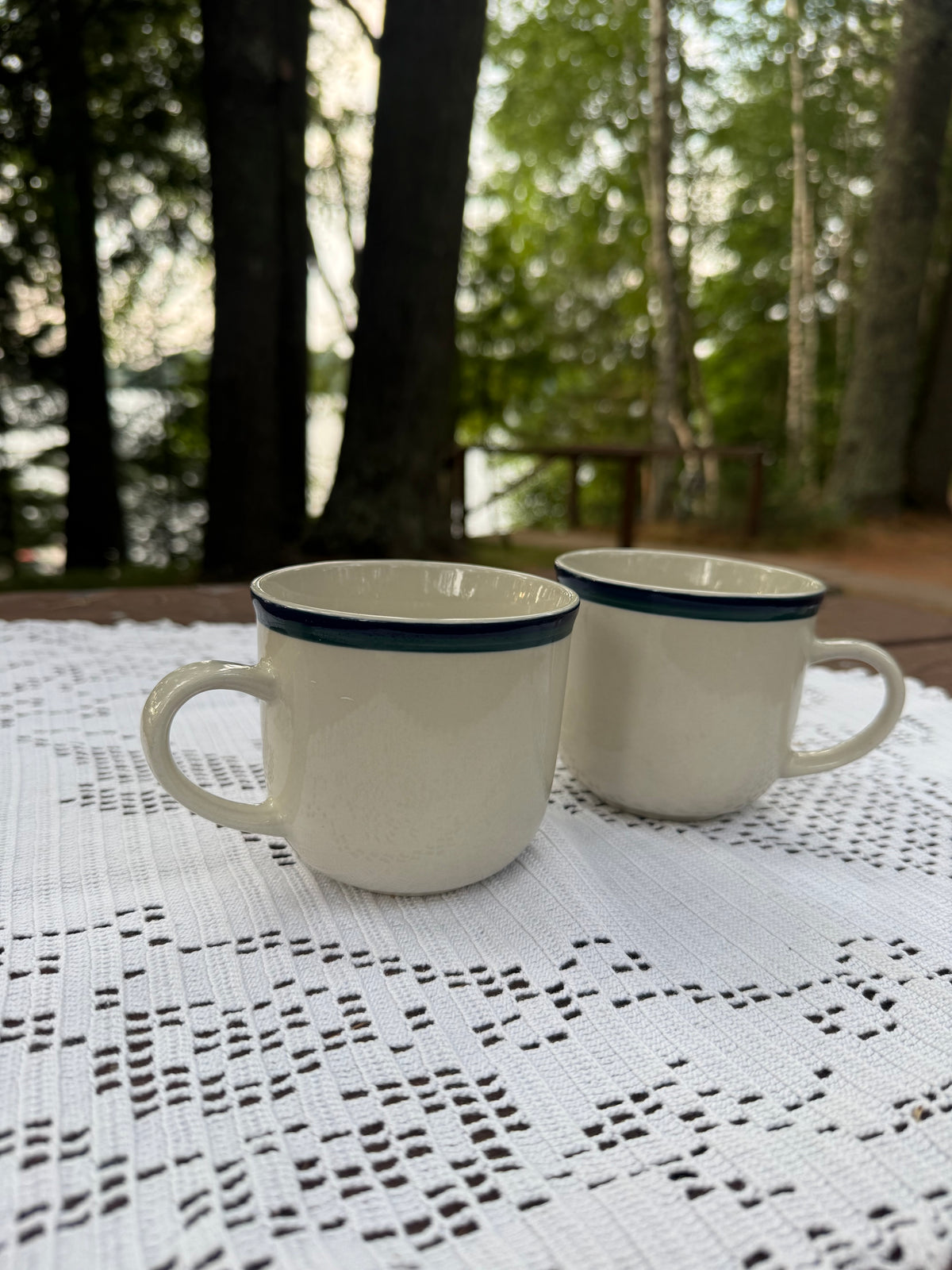 Blue/Green Rimmed Mugs