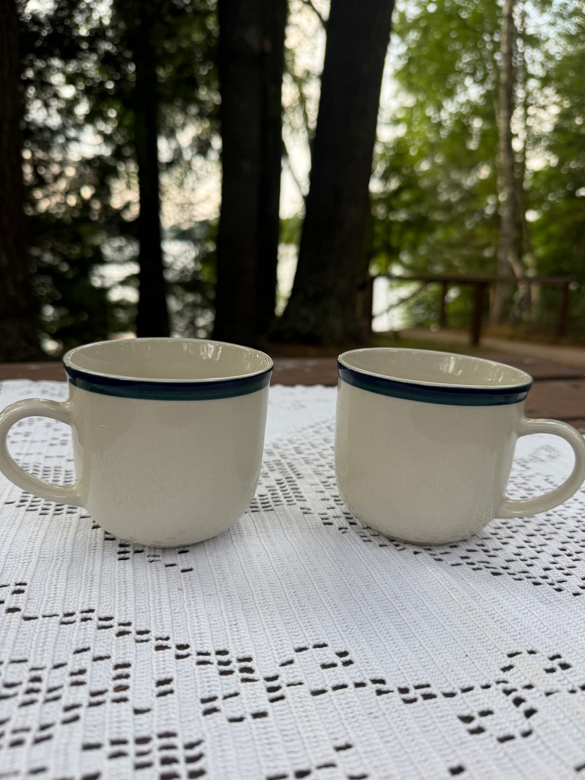 Blue/Green Rimmed Mugs