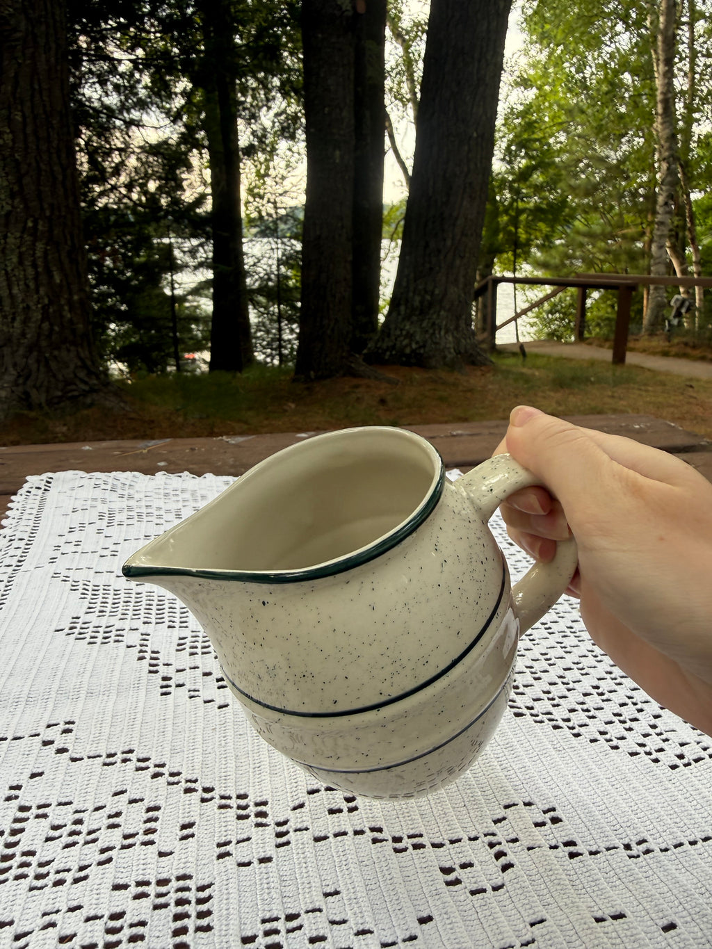 Green/White Speckled Pitcher